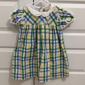 The Beaufort Bonnet Company Blue and Yellow Checkered Dress